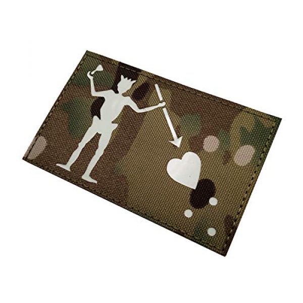 APBVIHL Airsoft Morale Patch 7 Glow Dark Blackbeard Pirate Edward Teach Jolly Roger Patches - DEVGRU US Navy Seals Tactical Morale Military Patch - Hook and Loop Fastener Backing - 4.33 x 2.76 Inch