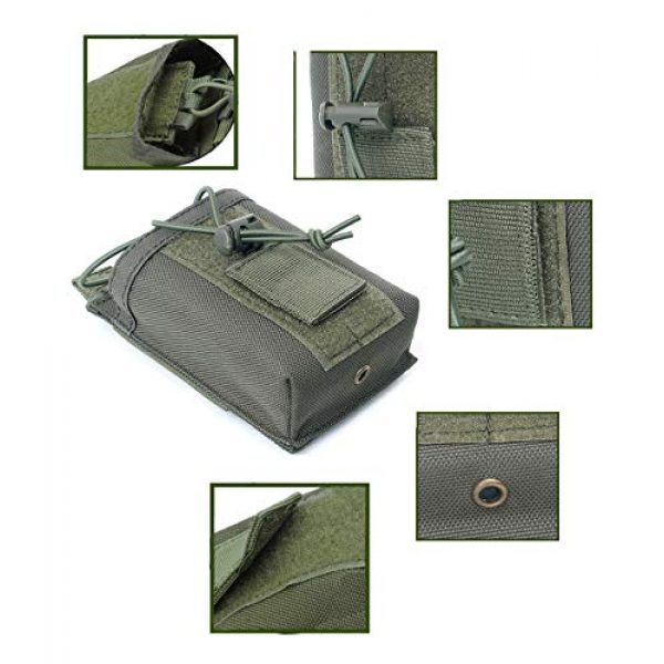 abcGoodefg Tactical Pouch 3 abcGoodefg 1000D Adjustable Molle Tactical Pouch Radio Holster Case Walkie Talkie Holder Duty Belt, 5.3"x 3.5"x 1.6" (Amy Green)
