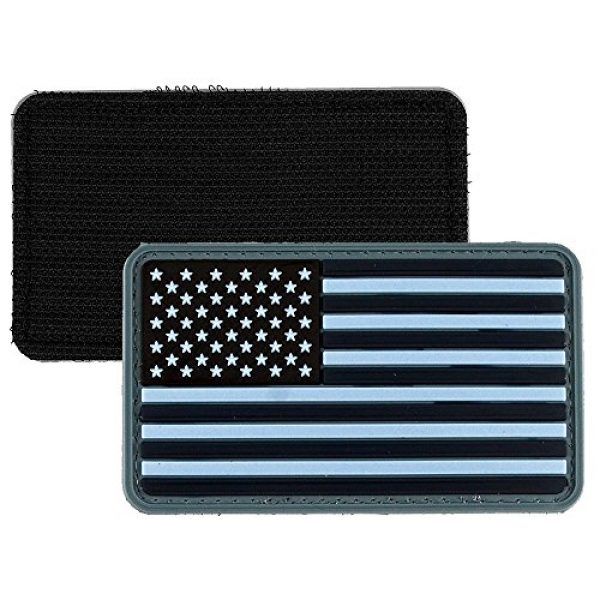 LIVABIT Airsoft Morale Patch 2 LIVABIT PVC Rubber 3D Morale Patch MP-21 Tactical Airsoft Paintball USA Flag Navy Blue