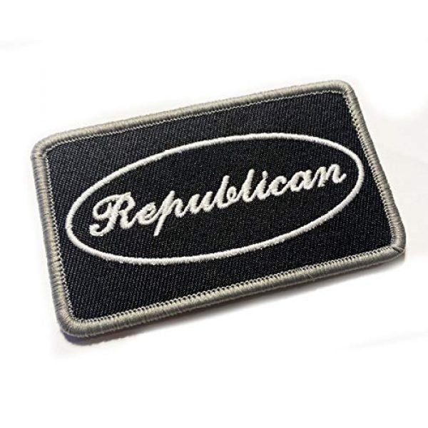 Empire Tactical USA Airsoft Morale Patch 1 Republican 3.5" x 2" Embroidered Morale Patch (Hook and Loop)