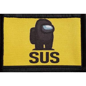 RedheadedTshirts Airsoft Morale Patch 1 SUS Among US Funny Morale Patch. 2x3" Hook Patch. Redhaededtshirts Made in The USA