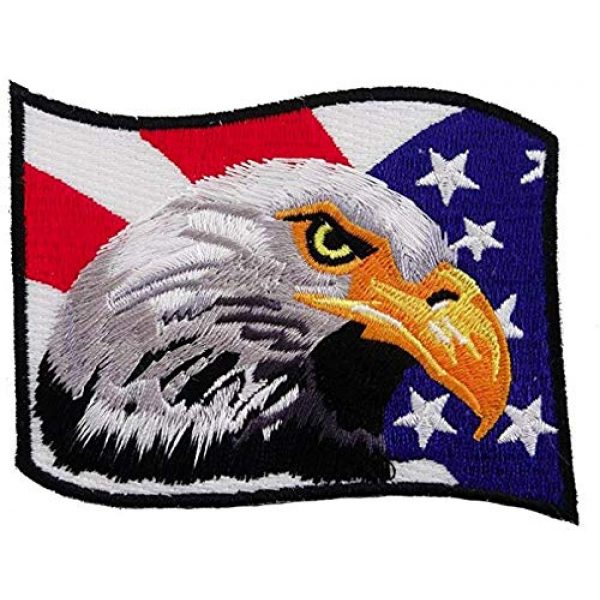 Tekserve Airsoft Morale Patch 1 American Flag Bald Eagle Embroidered Patch Patriotic Iron-On Bird Emblem