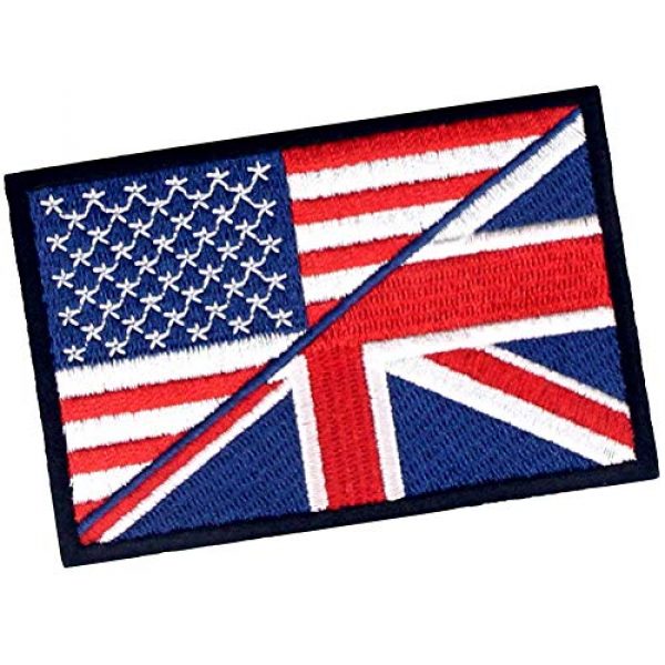 EmbTao Airsoft Morale Patch 3 USA American UK Union Jack Flag Patch Embroidered Morale Applique Iron On Sew On Emblem