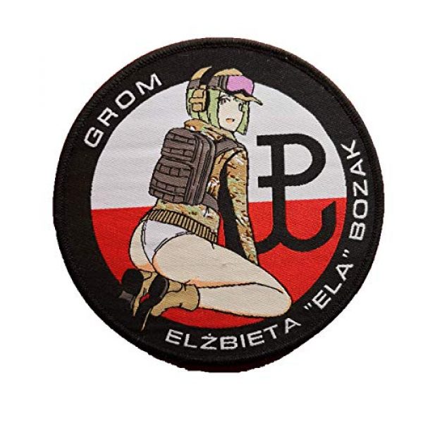 Generic Airsoft Morale Patch 1 Polish GROM Ela Pinup Six Siege Soldier Rainbow Logo Military Hook Loop Tactics Morale Woven Patch