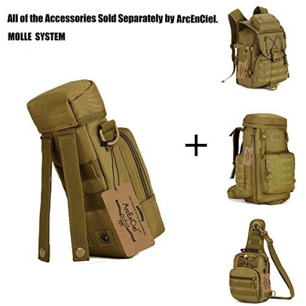 ArcEnCiel Tactical Pouch 4 ArcEnCiel Molle Water Bottle Pouch Tactical Military Kettle Set Holder Hydration Bag Carrier Pocket for Camping Climbing Cycling Hiking Travelling