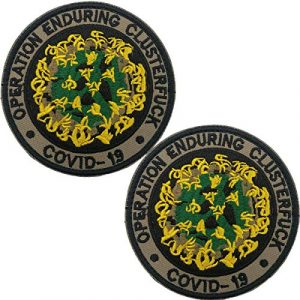 ODSP Airsoft Morale Patch 1 ODSP Operation Enduring Clusterfck COVID-19 Embroidered Patch - Emblem Tactical Military Morale Funny Patches Badges Appliques with Fastener Hook and Loop Backing 3.15 Inch 2 Pieces