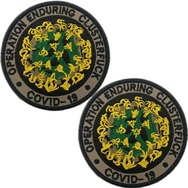 ODSP Airsoft Morale Patch 1 ODSP Operation Enduring Clusterfck COVID-19 Embroidered Patch - Emblem Tactical Military Morale Funny Patches Badges Appliques with Fastener Hook and Loop Backing 3.15 Inch 2 Pieces