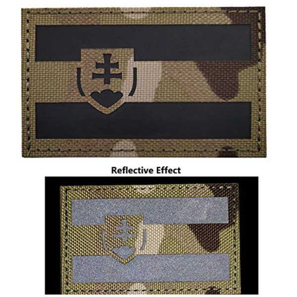 ODSP Airsoft Morale Patch 3 2 Pack Slovakia Flag IR Infrared Reflective Patch, National Slovak DIY Tactical Military Morale Emblem Armband Badges Decorative Appliques with Hook and Loop Fastener Backing