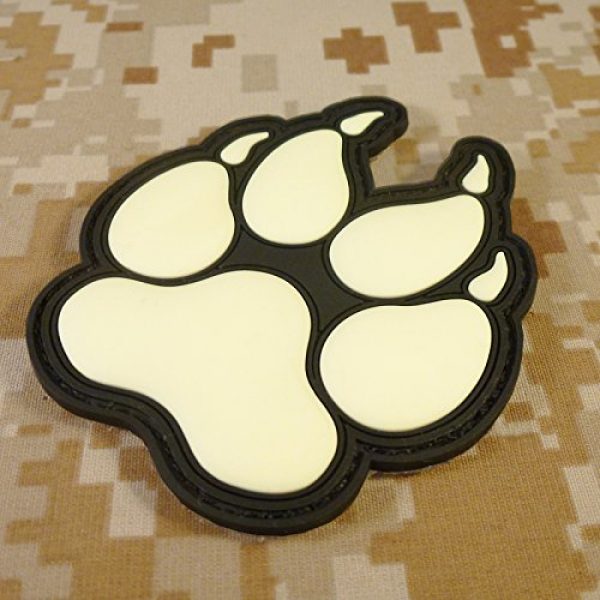 LEGEEON Airsoft Morale Patch 4 LEGEEON Glow Dark ACU K-9 Paw K9 Handler Dogs of War Morale Army Gear PVC Touch Fastener Patch