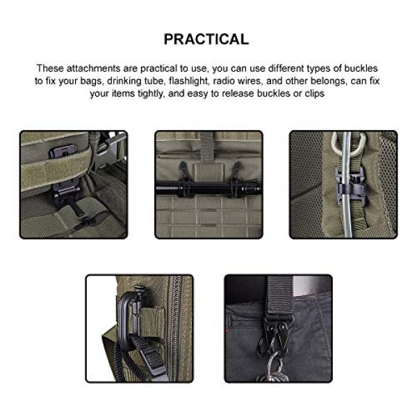 Laiashley Tactical Pouch 6 Laiashley 42Pcs Tactical Molle Attachments Tactical Gear Clips Nylon Buckle, for Molle Bags Tactical Backpack Tactical Vest Tactical Belt