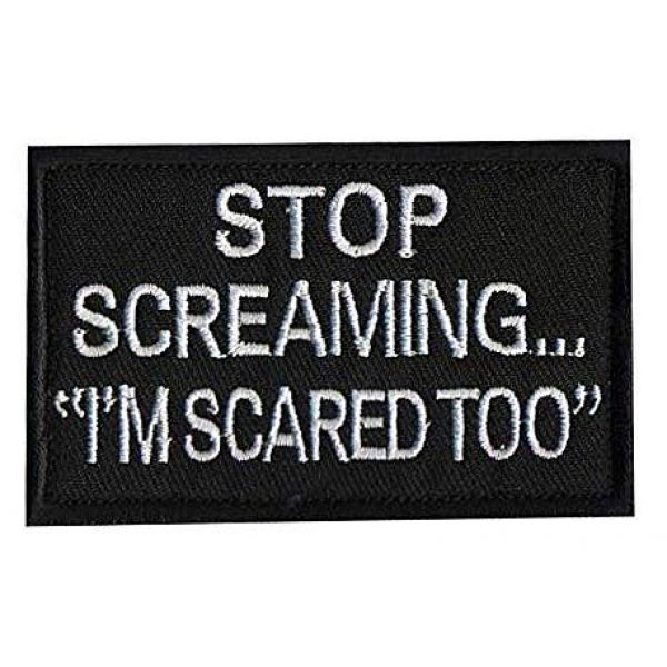 Embroidery Patch Airsoft Morale Patch 1 Stop Screaming I'm Scared Too,Military Hook Loop Tactics Morale Embroidered Patch