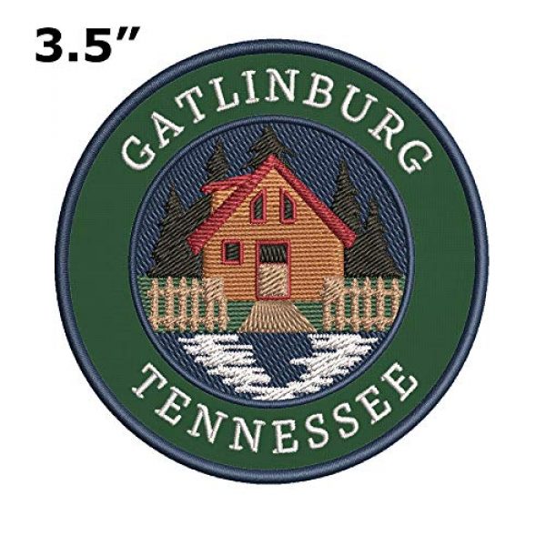 Sassy Treasures Airsoft Morale Patch 2 Cabin by The Lake - Gatlinburg - Tennessee 3.5" Embroidery DIY Iron on/Sew-on Decorative Patches Vacation Souvenir Travel Adventure Theme Novelty Applique
