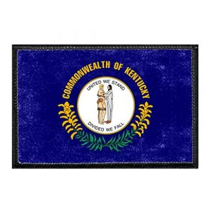 P PULLPATCH Airsoft Morale Patch 1 Kentucky State Flag - Color - Distressed Morale Patch | Hook and Loop Attach for Hats, Jeans, Vest, Coat | 2x3 in | by Pull Patch