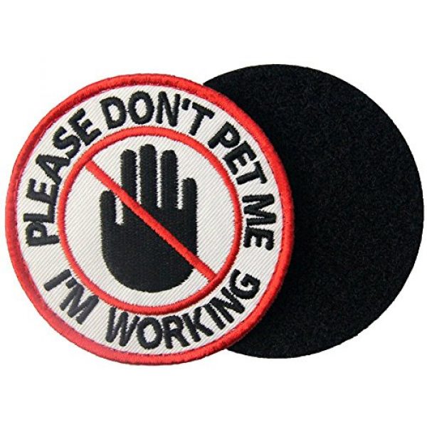 EmbTao Airsoft Morale Patch 5 Service Dog Please Don't Pet Me I'm Working Vests/Harnesses Emblem Embroidered Fastener Hook & Loop Patch