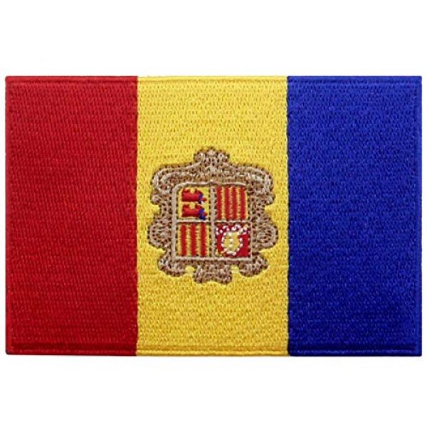 EmbTao Airsoft Morale Patch 1 EmbTao Andorra Flag Patch Embroidered National Morale Applique Iron On Sew On Andorran Emblem