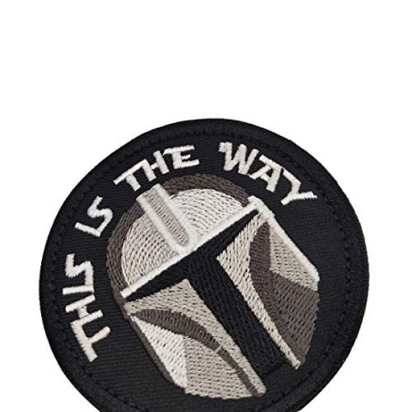 ODSP Airsoft Morale Patch 5 This is The Way Mandalorian Half Helmet Inspired Art Embroidered Fastener Hook and Loop Backing Tactical Morale Patch 3.15 Inch 2PCS