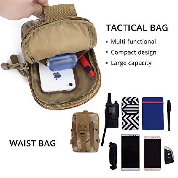 LY-LONGER Tactical Pouch 5 LY-LONGER Universal Outdoor Waist Bag, Tactical EDC Molle Pouch Camping Trekking Belt Purse Pouch Phone Case Phone Bags Camouflage Mobile Phone Bag
