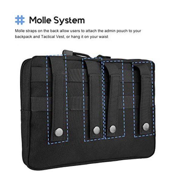 ProCase Tactical Pouch 5 ProCase Tactical Admin Molle Pouch, Military MOLLE Pouch Horizontal Multi-Purpose Utility Gadget Gear Tool Bag for Magazine, Flashlight, Map and Other Small Tools for Outdoor Activities -Black