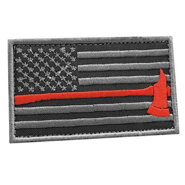 LEGEEON Airsoft Morale Patch 1 LEGEEON Subdued Firefighter Axe America Flag Thin Red Line 2x3.25 US Morale Touch Fastener Cap Patch