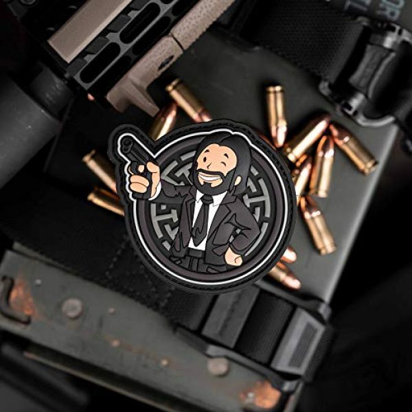 NEO Tactical Gear Airsoft Morale Patch 1 John Wick Vault Boy Fallout Inspired Baba Yaga PVC Morale Patch - Hook Backed by NEO Tactical