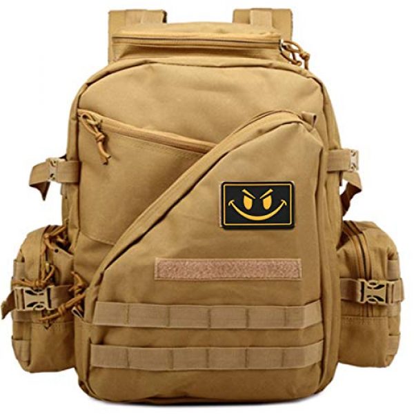 MORTHOME Airsoft Morale Patch 5 MORTHOME Original Smiley Face Embroidered/PVC Rubber Morale Hook Loop Backing Patch (Yellow, PVC)