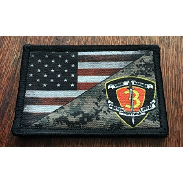 RedheadedTshirts Airsoft Morale Patch 2 USMC 3rd Marines Regiment USA Flag Morale Patch Tactical Military. 2x3" Hook Made in The USA Perfect for Your Rucksack, Pack Bag, Molle Gear, Operator hat or Cap!