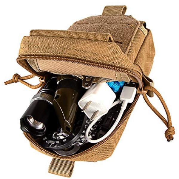 IronSeals Tactical Pouch 3 IronSeals Tactical Molle Pouch Multi-Purpose Compact Utility EDC Pouch Waist Belt Phone Holster with Flag Patch and D-Ring Gear Clip Size L