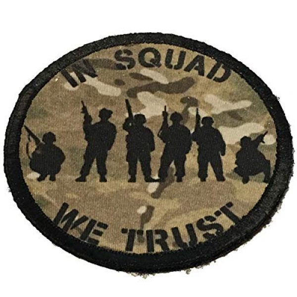 RedheadedTshirts Airsoft Morale Patch 1 in Squad We Trust Multicam 3" Circle Morale Patch Military Tactical Made in The USA