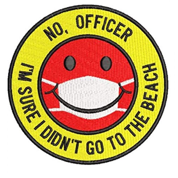smART-patches Airsoft Morale Patch 1 Cute Coronavirus Covid-19 Smiley Face Beach Surfer Surfing Sunburn Doctor Nurse Patient Shirt Morale Patch 8cm / 3.2 inch - Badge - Patches - Car - Movie - 70's