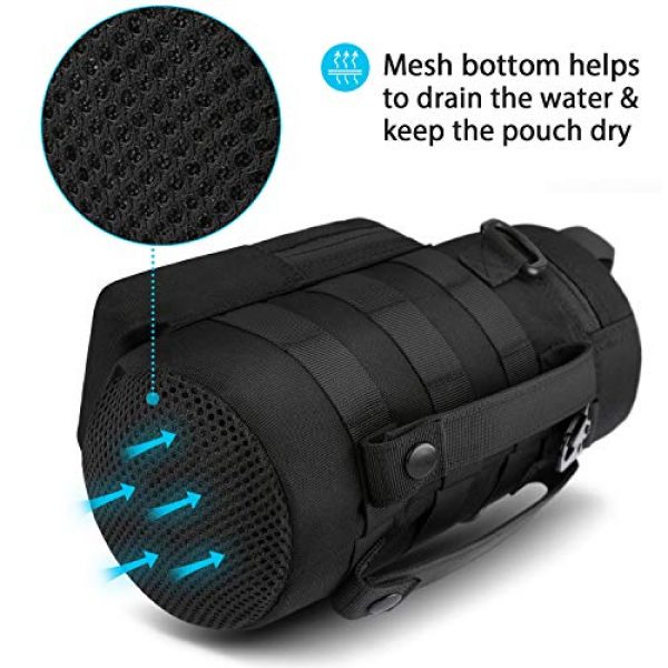 Gonex Tactical Pouch 5 Gonex Upgraded MOLLE Water Bottle Pouch, Tactical Military Bottle Holder Hydration Carrier Mesh Bottom with Belt for Backpack Camping Travel Outdoor Activities
