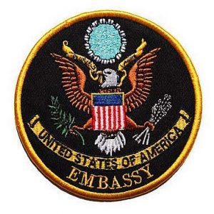 Embroidery Patch Airsoft Morale Patch 1 US Embassy Seal of The President Military Hook Loop Tactics Morale Embroidered Patch