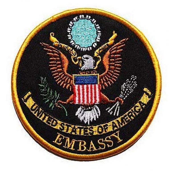 Embroidery Patch Airsoft Morale Patch 1 US Embassy Seal of The President Military Hook Loop Tactics Morale Embroidered Patch
