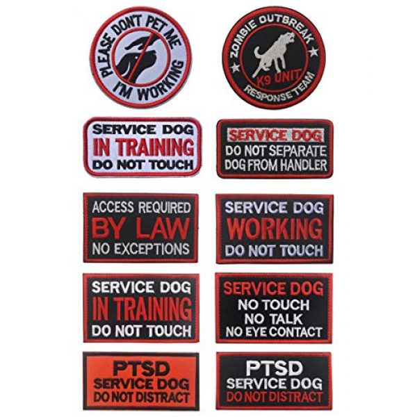 WUXL Airsoft Morale Patch 6 WUXL Patch Service Dog Access Required by Law No Exceptions Vests/Harnesses Emblem Embroidered Fastener Hook & Loop PatchService Dog -by Law
