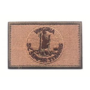 Tactical Embroidery Patch Airsoft Morale Patch 1 State Flag of Virginia Embroidery Patch Military Tactical Morale Patch Badges Emblem Applique Hook Patches for Clothes Backpack Accessories