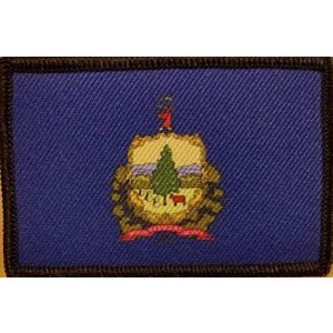 Fast Service Designs Airsoft Morale Patch 1 Vermont State Flag Patch with Hook & Loop Tactical Morale Emblem Black Border #8