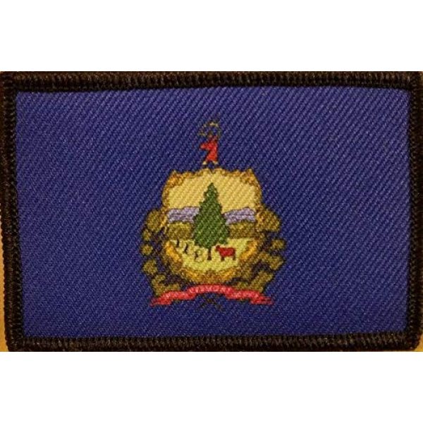 Fast Service Designs Airsoft Morale Patch 1 Vermont State Flag Patch with Hook & Loop Tactical Morale Emblem Black Border #8