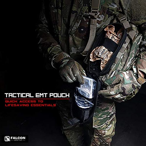 Falcon MediTac Tactical Pouch 3 New Falcon Medi-Tac Tactical EMT Pouch Everyday Carry First Aid Pouch with Molle System and Tourniquet Holder