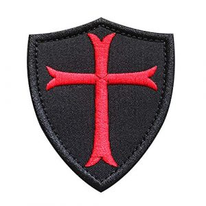 Morton Home Airsoft Morale Patch 1 Morton Home Knights Templar Cross Crusaders Tactical Morale Patch 2.9" x 2.5" Sized (Black)