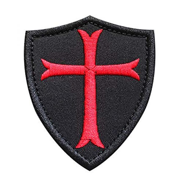 Morton Home Airsoft Morale Patch 1 Morton Home Knights Templar Cross Crusaders Tactical Morale Patch 2.9" x 2.5" Sized (Black)