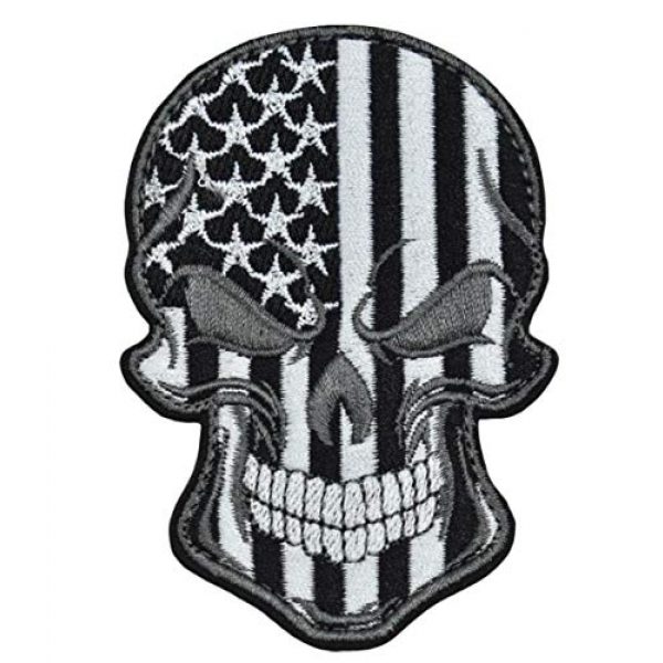 JFFCE Airsoft Morale Patch 1 Tactical Military Morale Patch Best Quality Embroidered Skull Flag Patches Perfect for Hats Jackets Backpacks Collect(Black)