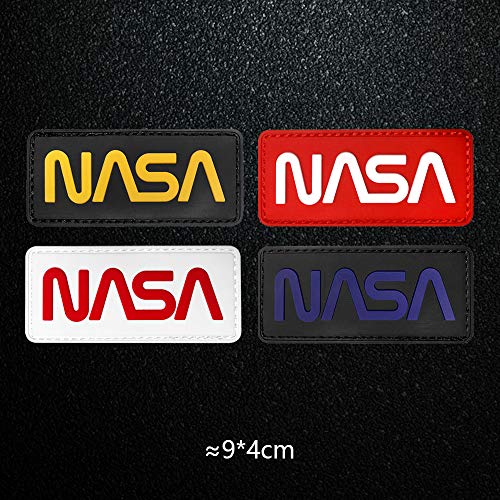 MORTHOME Airsoft Morale Patch 4 MORTHOME NASA Worm Logo Space Tactical Military Morale PVC Rubber Patch (Red/White)