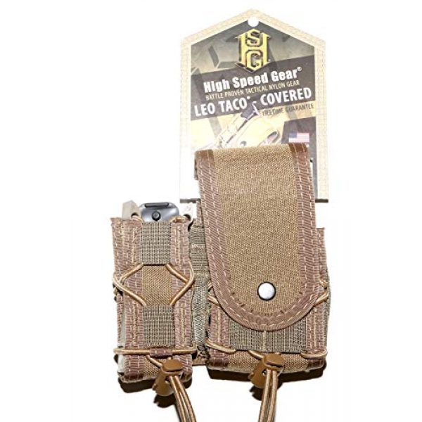 High Speed Gear Tactical Pouch 2 HSGI Leo Taco - Covered - MOLLE (Coyote Brown)