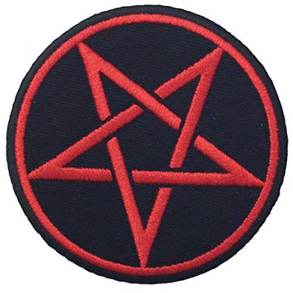 EmbTao Airsoft Morale Patch 4 Goth Pagan Symbols Pentagram Patch Embroidered Appique Iron On Sew On Emblem