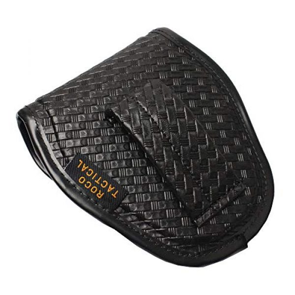 ROCOTACTICAL Tactical Pouch 3 ROCOTACTICAL Basketweave Single Handcuff Case, Hidden Snap Handcuff Holder Pouch, Molded Single Cuff Case