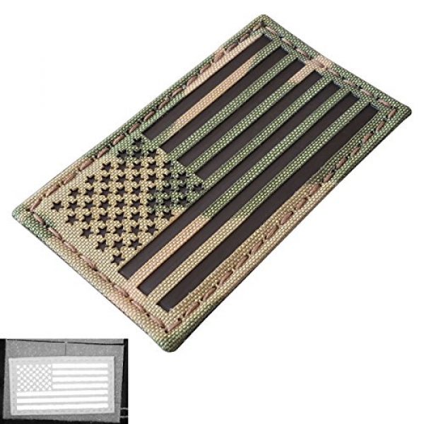 Tactical Freaky Airsoft Morale Patch 3 Multicam Infrared IR USA American Flag 3.5x2 IFF Tactical Morale Hook&Loop Patch