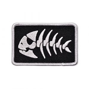 EvolveFISH Airsoft Morale Patch 1 FSM Jolly Pirate Fish Embroidered Patch - [3.5" Wide]
