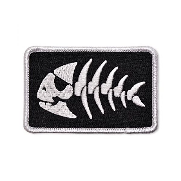 EvolveFISH Airsoft Morale Patch 1 FSM Jolly Pirate Fish Embroidered Patch - [3.5" Wide]