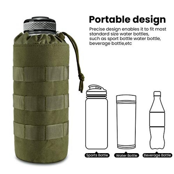 FRTKK Tactical Pouch 4 FRTKK Tactical MOLLE Water Bottle Pouch with Drawstring Open Top & Mesh Bottom, Military Water Bottle Holder Bag Sports Travel Hydration Carrier