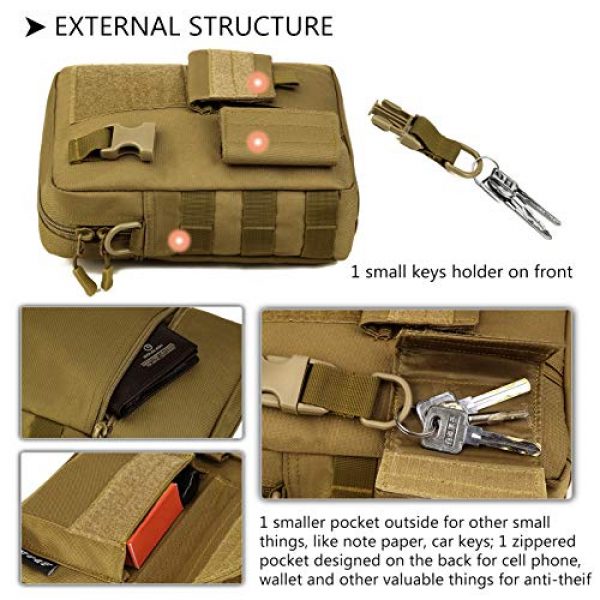 Protector Plus Tactical Pouch 5 Protector Plus Tactical Messenger Bag Men Military MOLLE Crossbody Pack Key Holder Bag Tool Briefcase Assault Gear Handbag Outdoor Utility Carry Satchel (Patch Included)