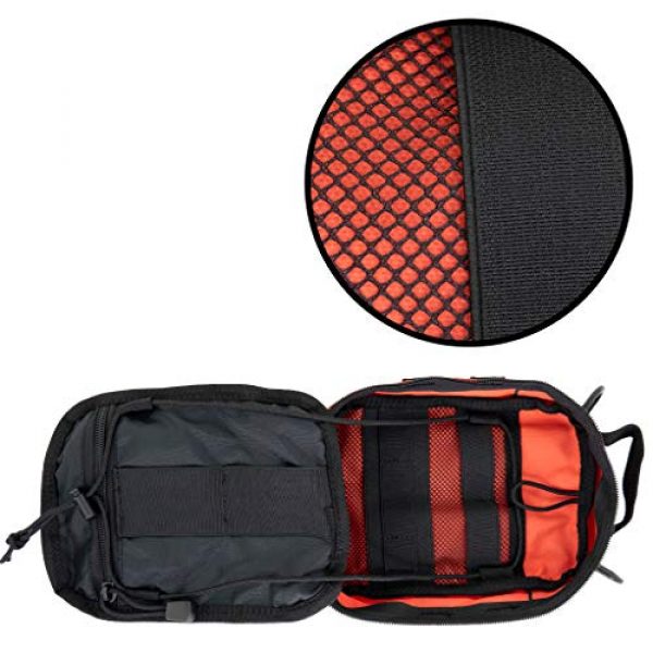 LINE2design Tactical Pouch 7 LINE2design First Aid (Ifak) Molle Pouch - EMT Emergency Medical Trauma Bag Outdoor Tactical EDC Rescue Utility Gear Pouch for Hiking Gunshot Stop Bleeding Includes USA Patch - Orange